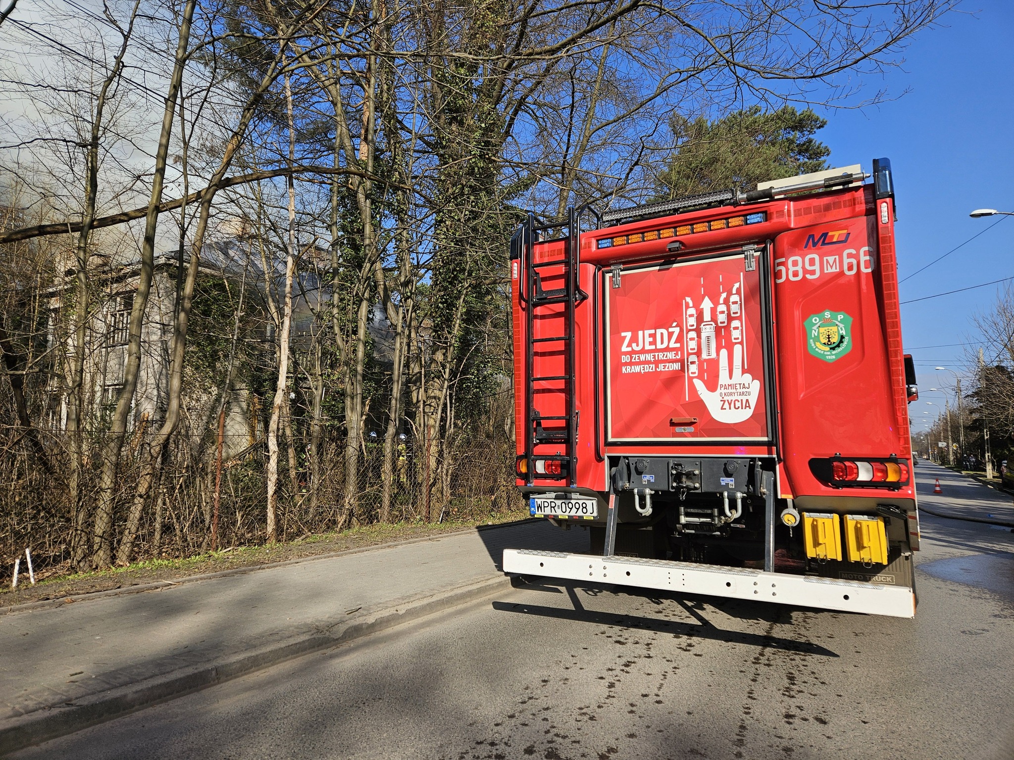 Pożar budynku w Komorowie